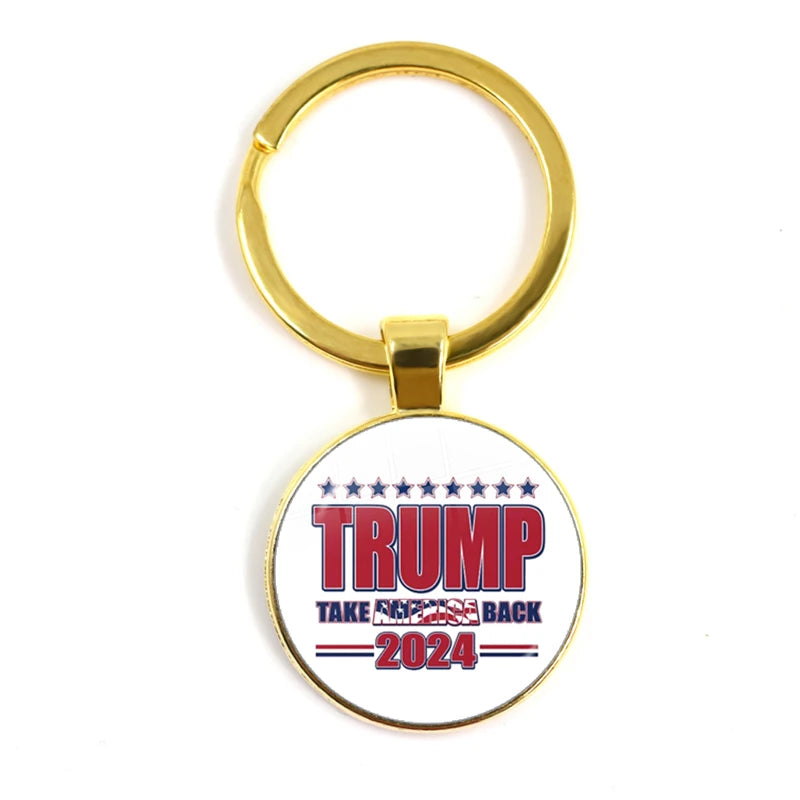 Women For Trump 2024 American USA Election Glass Cabochon Necklace