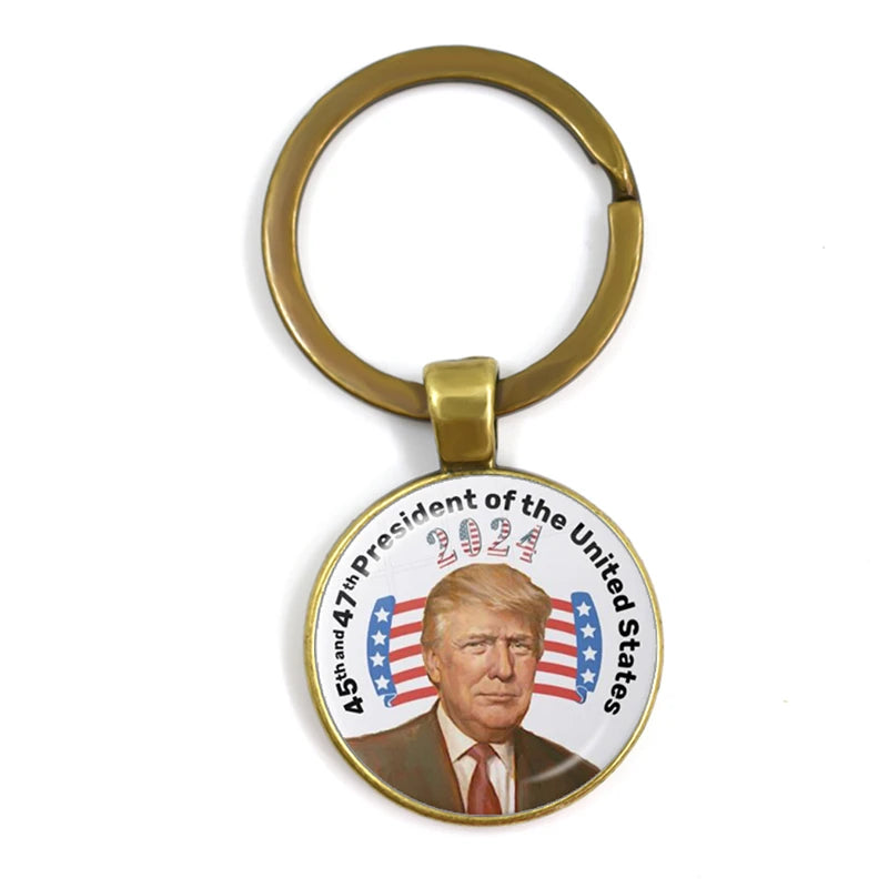 Women For Trump 2024 American USA Election Glass Cabochon Necklace