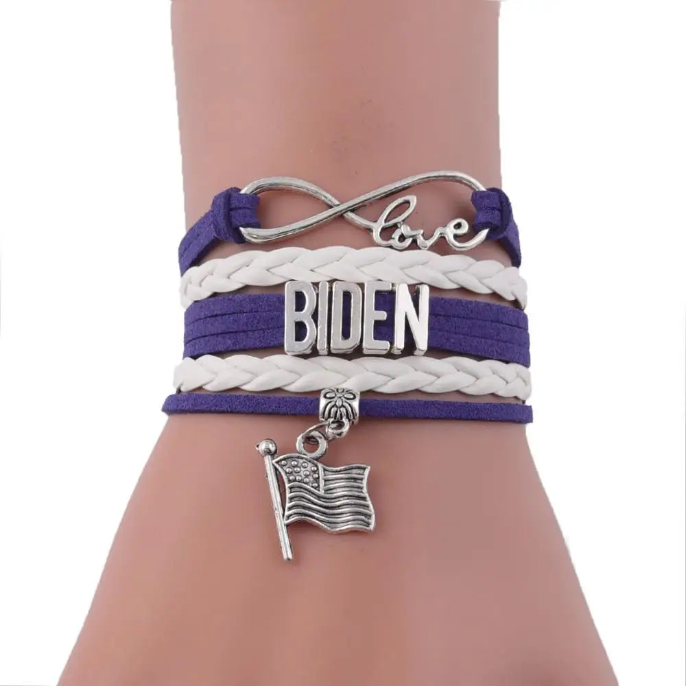 Infinity Love USA Election Trump 2024 merchandi HILLARY  Women Bracelet Charm Wrap Bracelets & Bangles For Men Jewelry