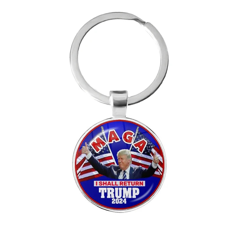 Women For Trump 2024 American USA Election Glass Cabochon Necklace