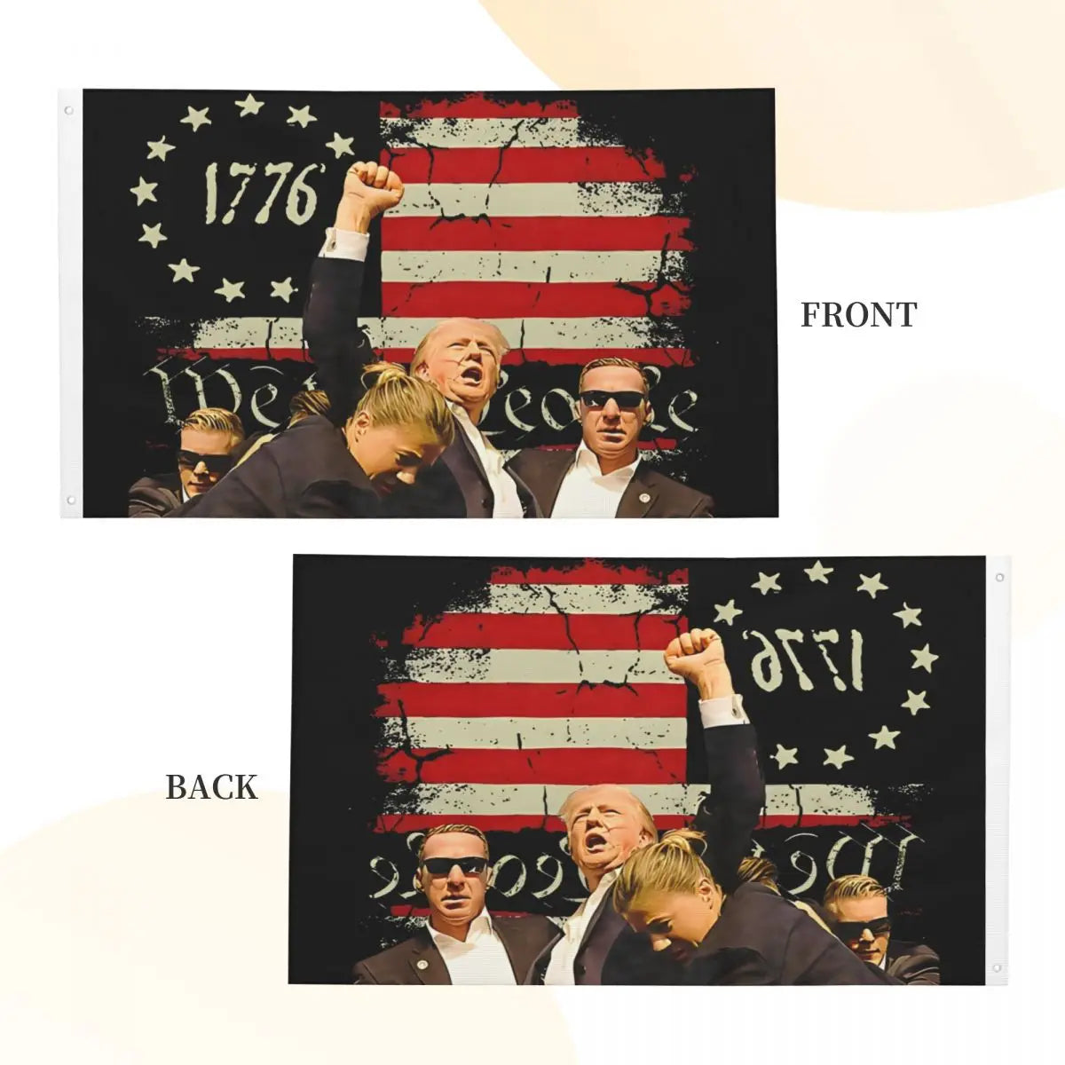 2024 Trump Shooting Fight For America Flags Double Sided Indoor Outdoor Banner You Missed Polyester Home Room Dorm Wall Decor