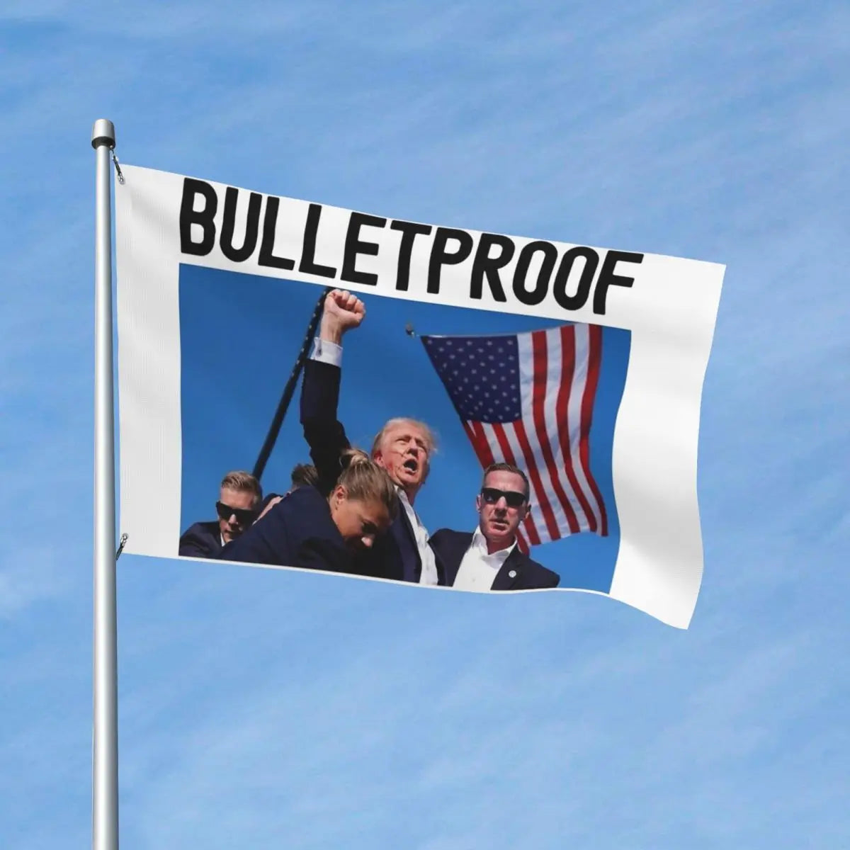 Donald Trump Shot Bulletproof Flag Double Sided Indoor Outdoor Banner Shooting Trump Rally Polyester Home Room Dorm Wall Decor