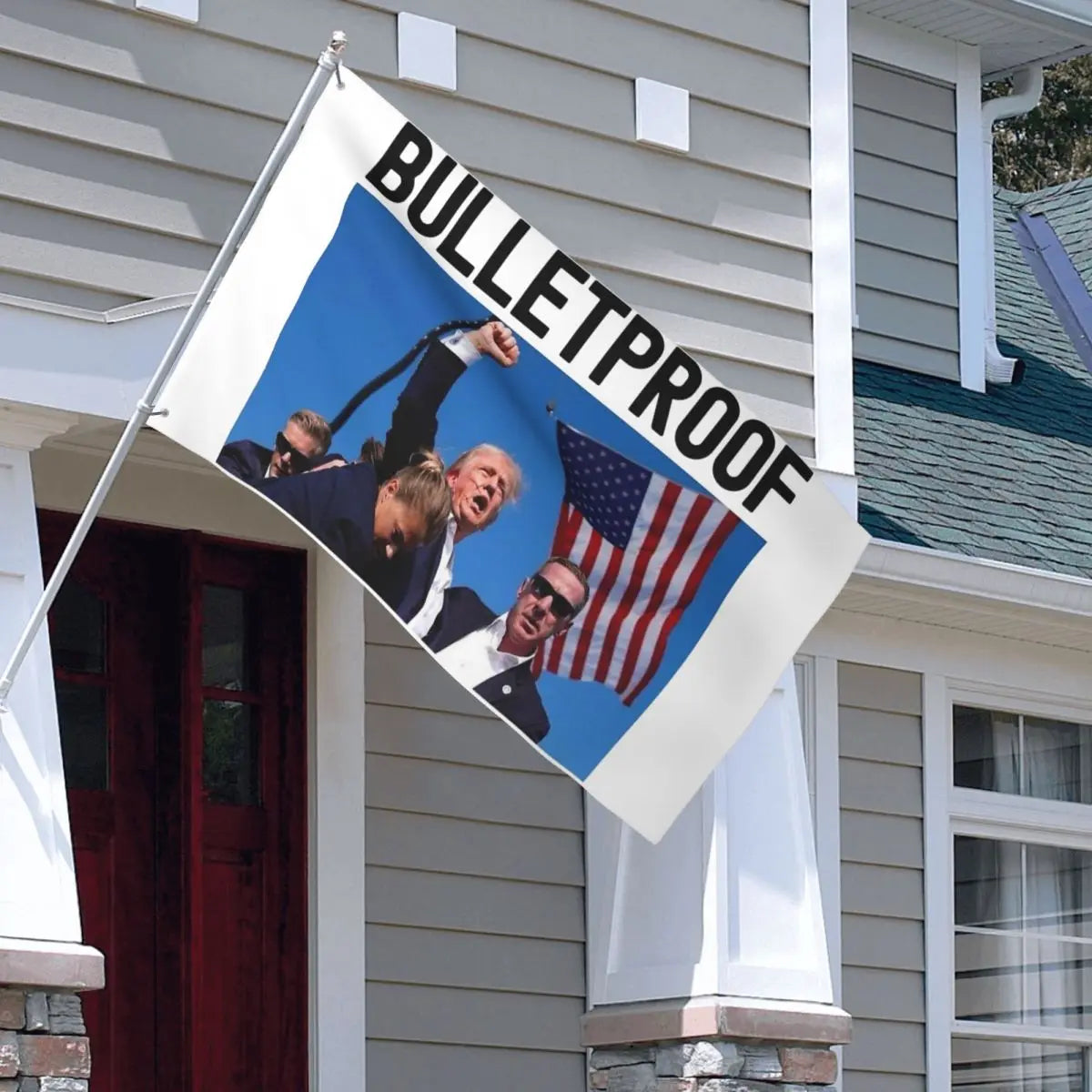 Donald Trump Shot Bulletproof Flag Double Sided Indoor Outdoor Banner Shooting Trump Rally Polyester Home Room Dorm Wall Decor