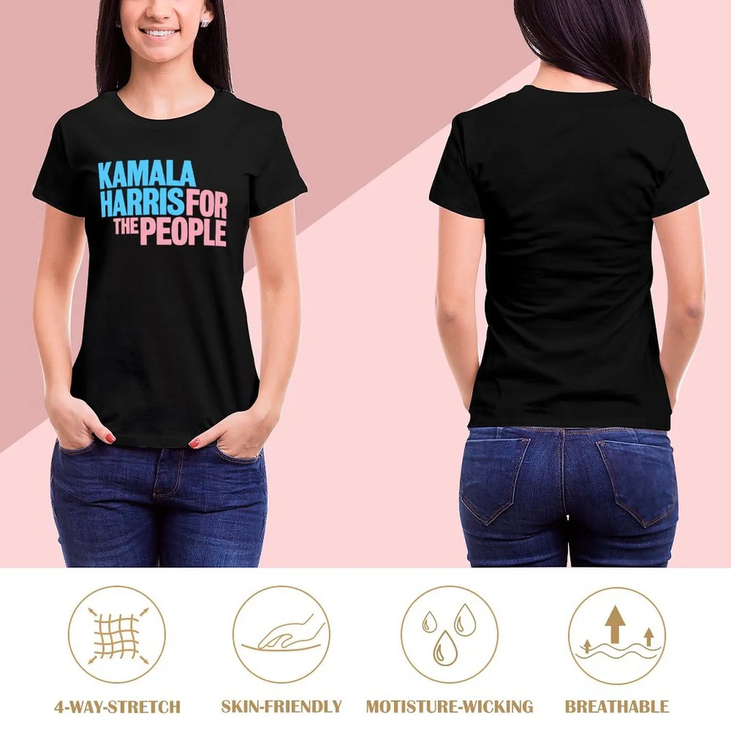 Kamala Harris for the People 2024 President Campaign T-shirt lady