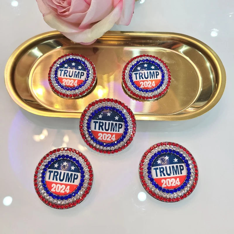 Trump 2024 Brooch Pins Save America Again Red Blue Lapel Pin Shirt Bag Badge Decoration