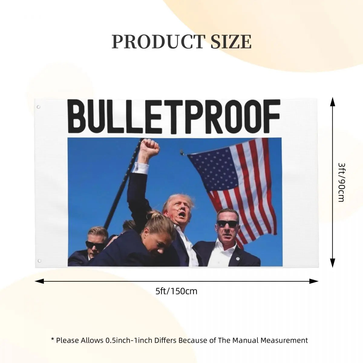 Donald Trump Shot Bulletproof Flag Double Sided Indoor Outdoor Banner Shooting Trump Rally Polyester Home Room Dorm Wall Decor