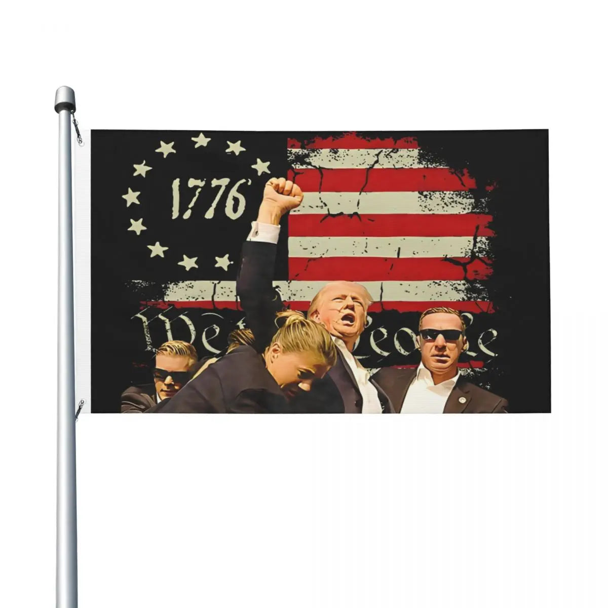 2024 Trump Shooting Fight For America Flags Double Sided Indoor Outdoor Banner You Missed Polyester Home Room Dorm Wall Decor