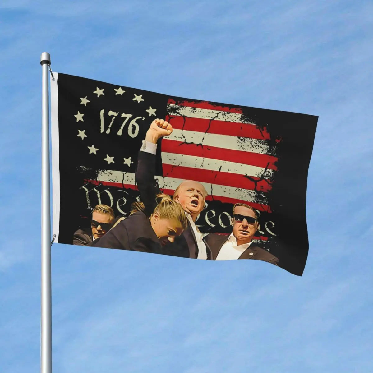 2024 Trump Shooting Fight For America Flags Double Sided Indoor Outdoor Banner You Missed Polyester Home Room Dorm Wall Decor