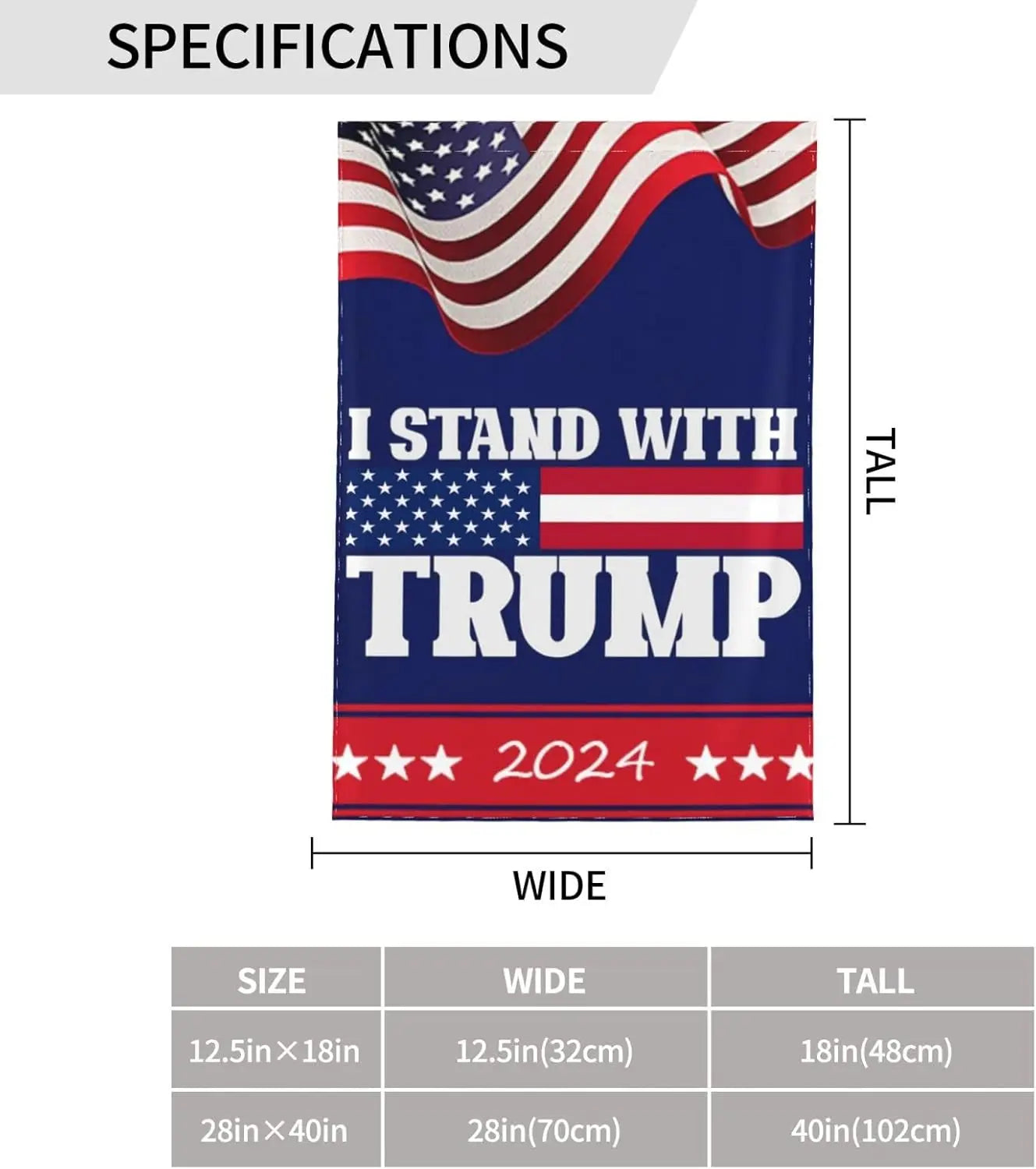 Flag I Stand With Trump Flags, I Stand With Trump Garden Flag Funny Garden Flag 12x18 Double Sided Decorative Flag For Home Gard