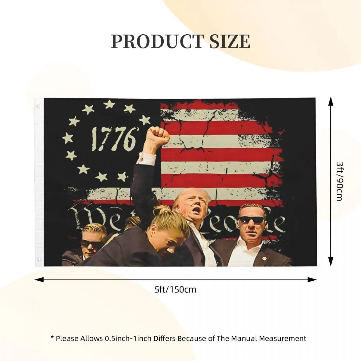 2024 Trump Shooting Fight For America Flags Double Sided Indoor Outdoor Banner You Missed Polyester Home Room Dorm Wall Decor