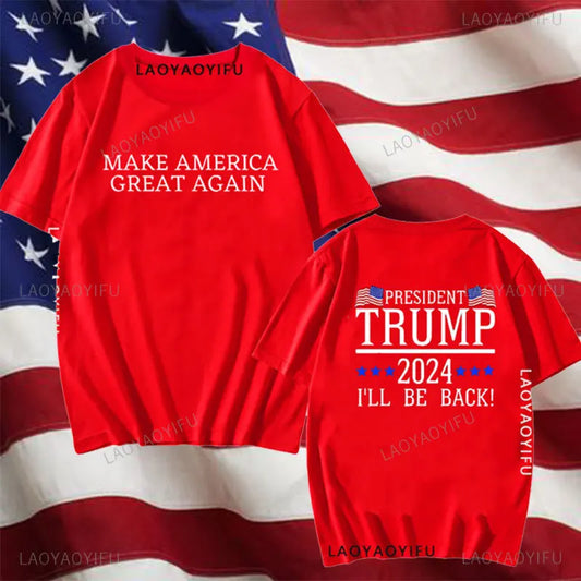 Trump 2024 Make America Great Again T-shirt Election Shirts 100% Cotton