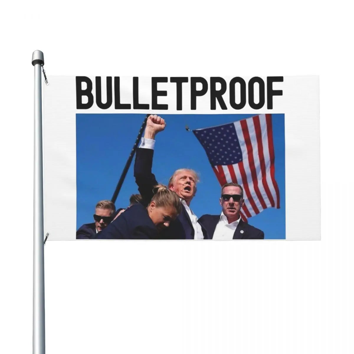 Donald Trump Shot Bulletproof Flag Double Sided Indoor Outdoor Banner Shooting Trump Rally Polyester Home Room Dorm Wall Decor