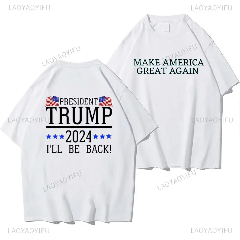 Trump 2024 Make America Great Again T-shirt Election Shirts 100% Cotton