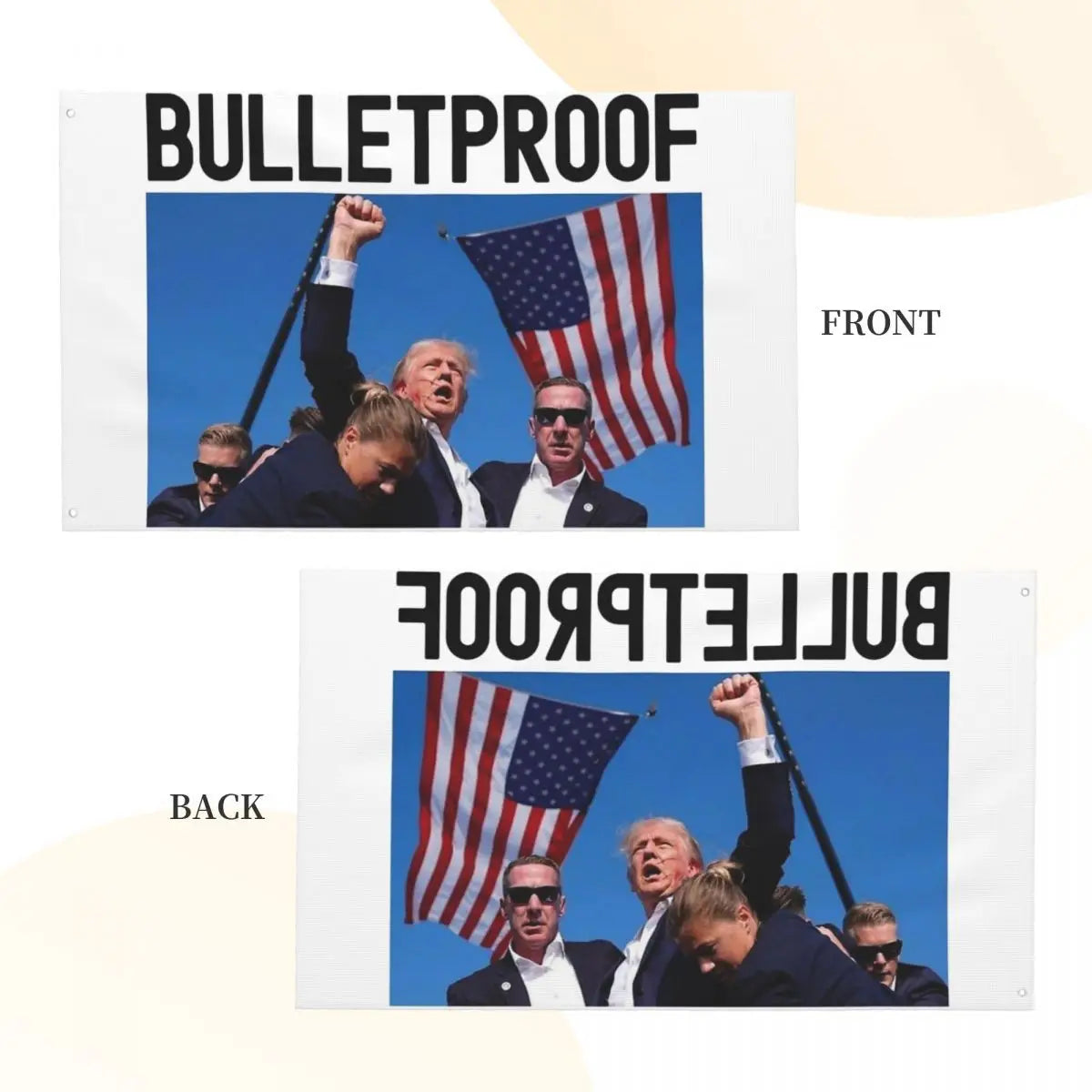 Donald Trump Shot Bulletproof Flag Double Sided Indoor Outdoor Banner Shooting Trump Rally Polyester Home Room Dorm Wall Decor