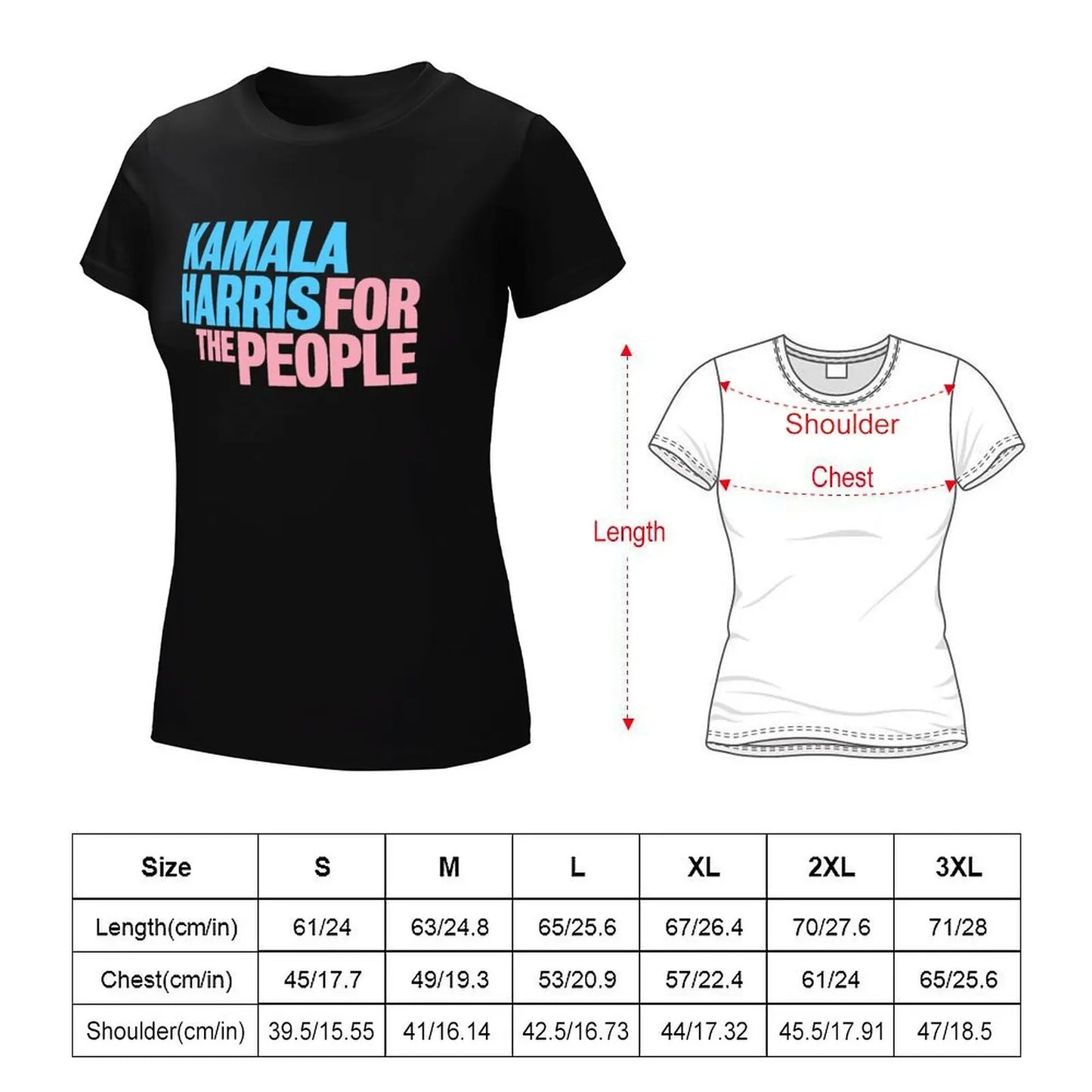 Kamala Harris for the People 2024 President Campaign T-shirt lady