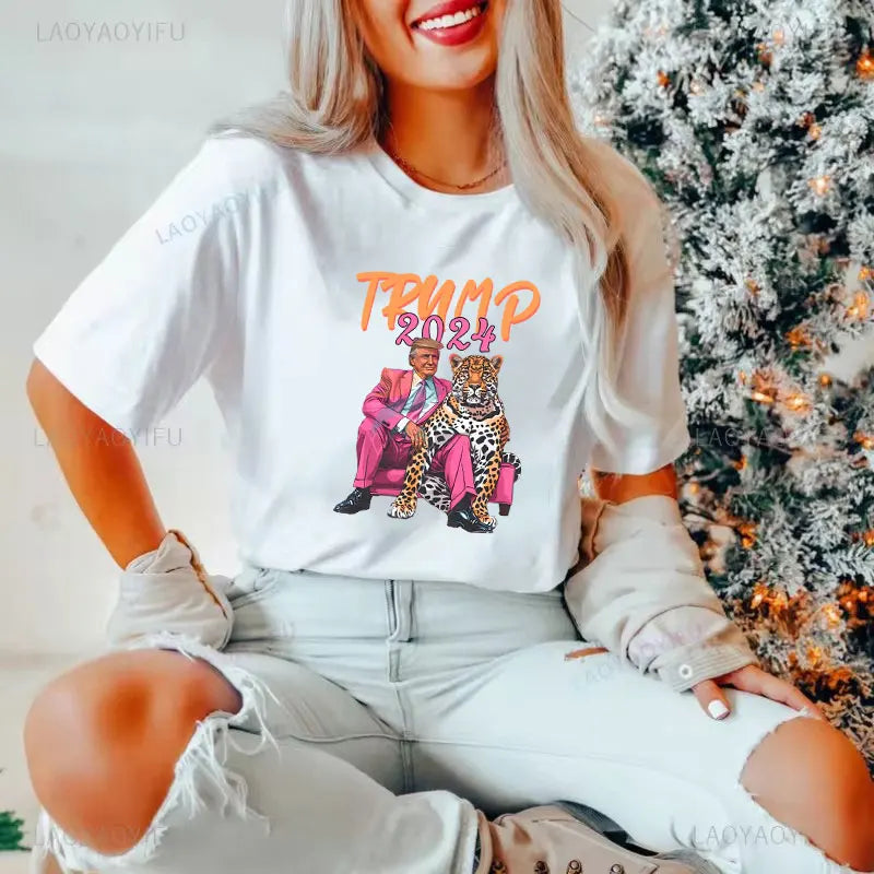 Trump Take America Back 2024 T shirt Make America Great Again Woman Graphic T Shirts Fight