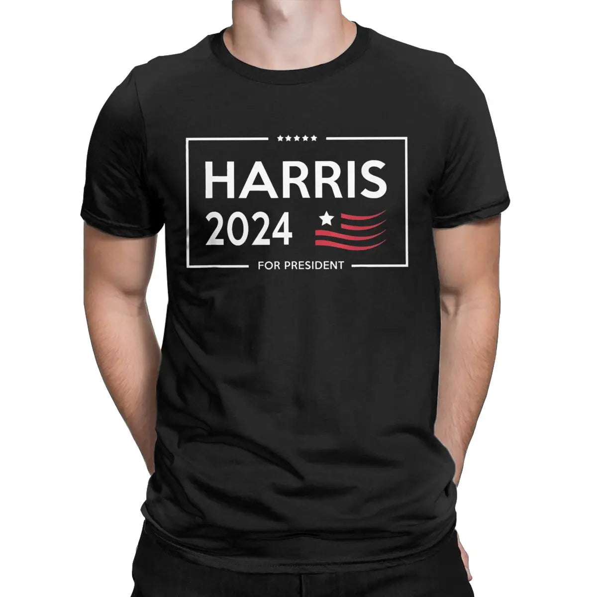 Kamala Harris 2024 President Campaign T-Shirt Men Crew Neck Cotton T Shirts