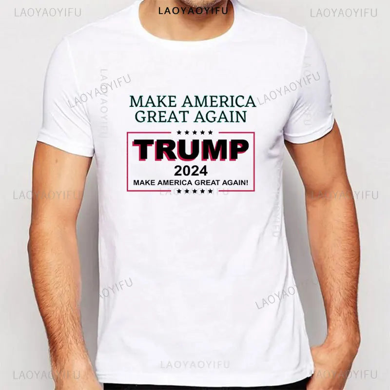 Trump 2024 Make America Great Again T-shirt Election Shirts 100% Cotton