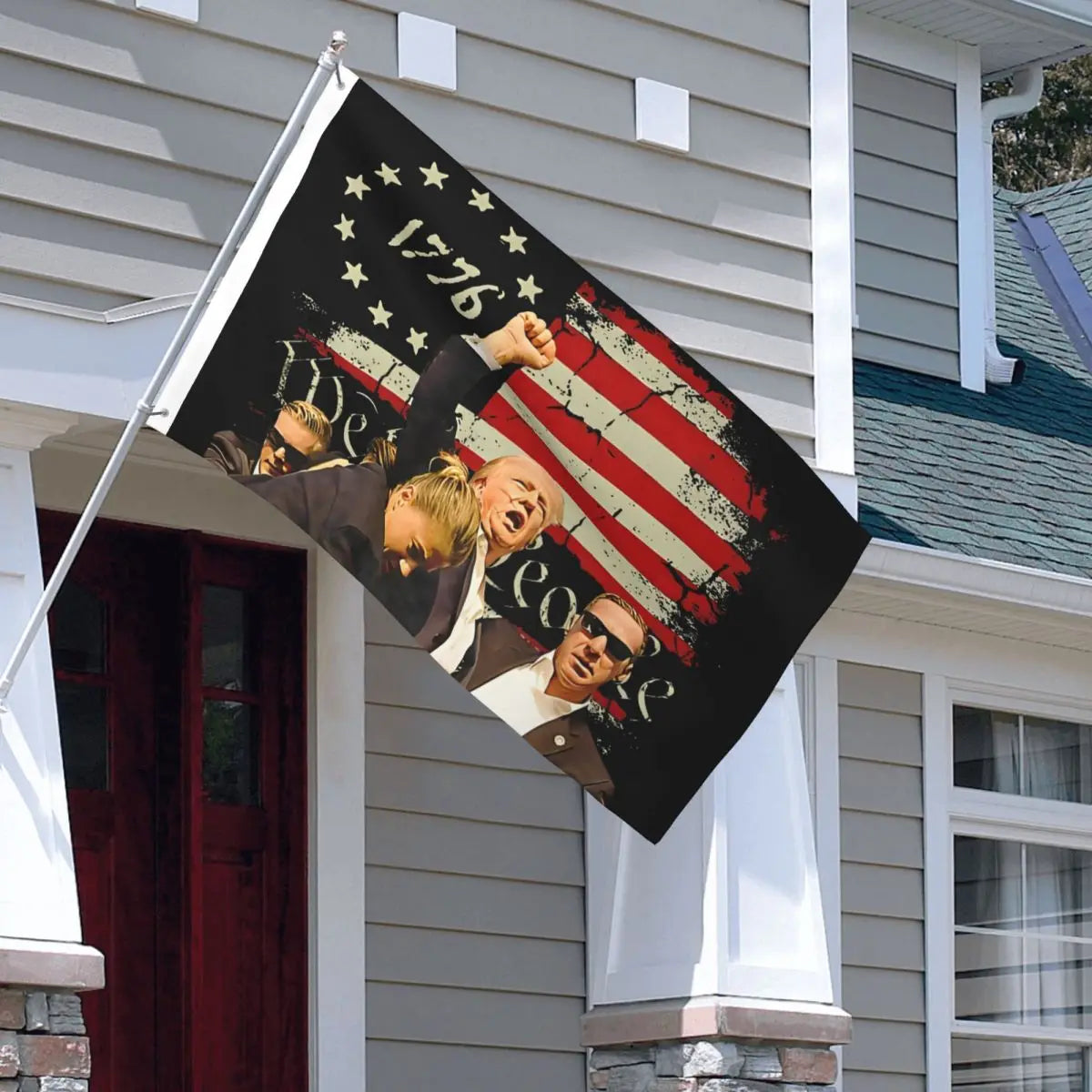 2024 Trump Shooting Fight For America Flags Double Sided Indoor Outdoor Banner You Missed Polyester Home Room Dorm Wall Decor