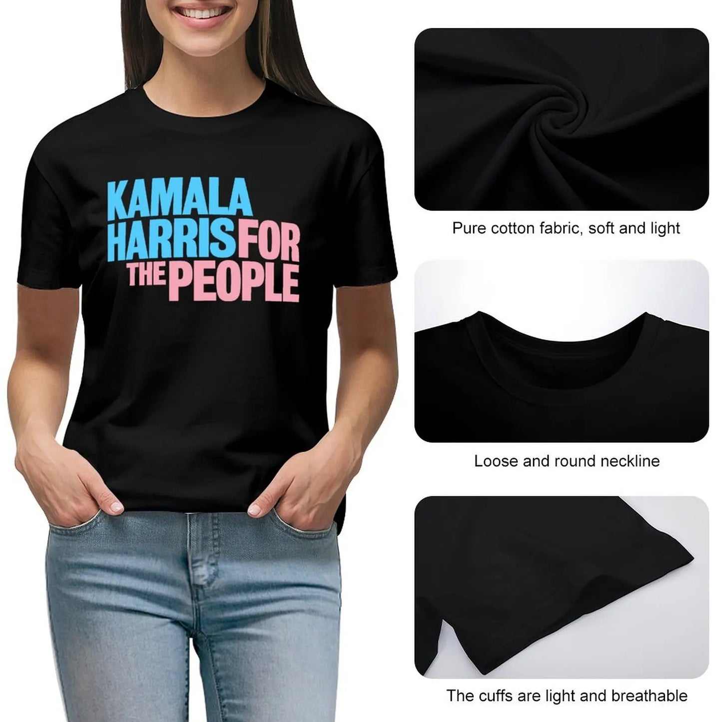 Kamala Harris for the People 2024 President Campaign T-shirt lady