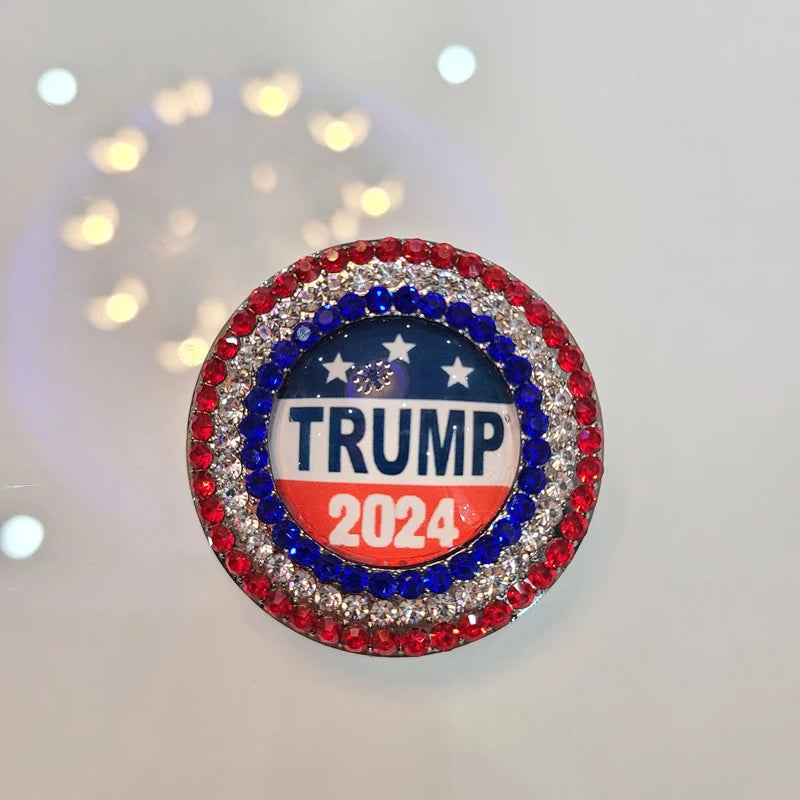 Trump 2024 Brooch Pins Save America Again Red Blue Lapel Pin Shirt Bag Badge Decoration