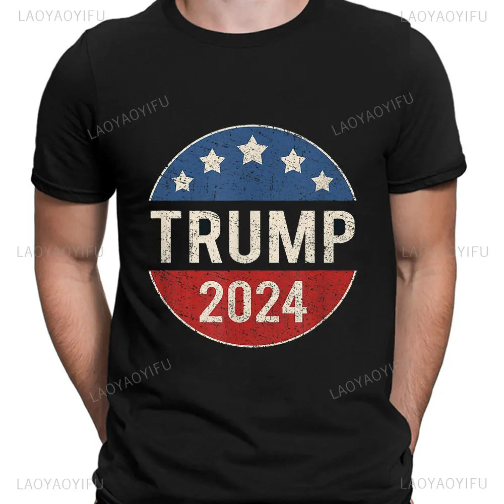 Trump 2024 Retro Campaign Printing  Women's Cotton T Shirt