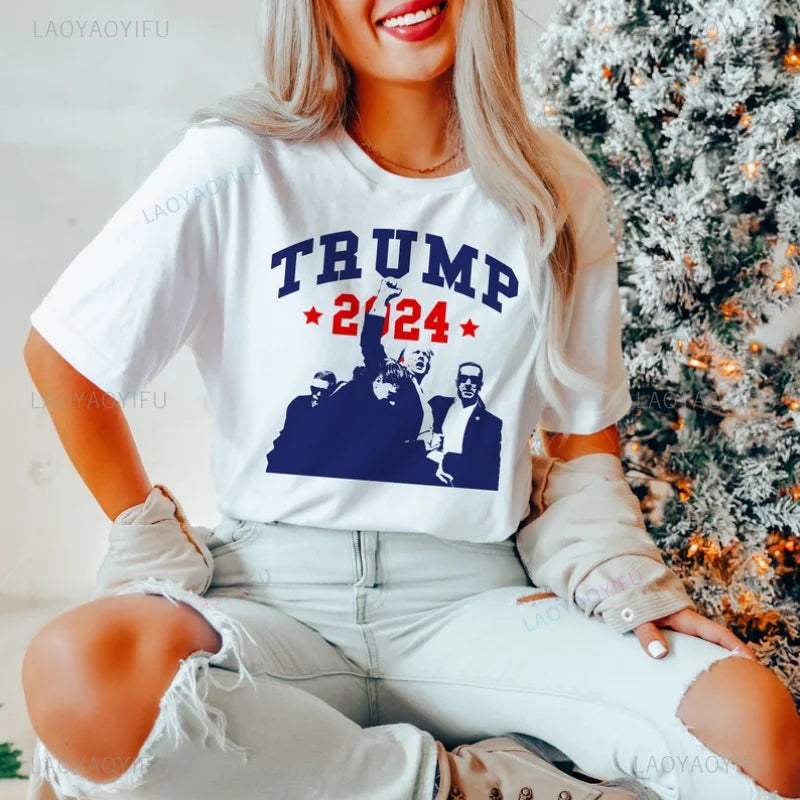 Trump Take America Back 2024 T shirt Make America Great Again Woman Graphic T Shirts Fight